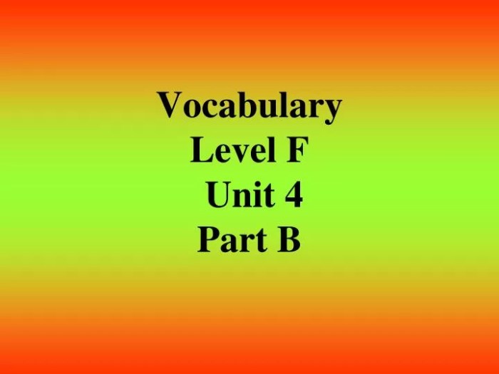 Level f unit 3 choosing the right word