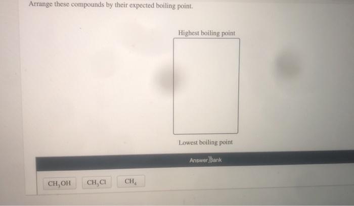 Arrange these compounds by their expected boiling point.